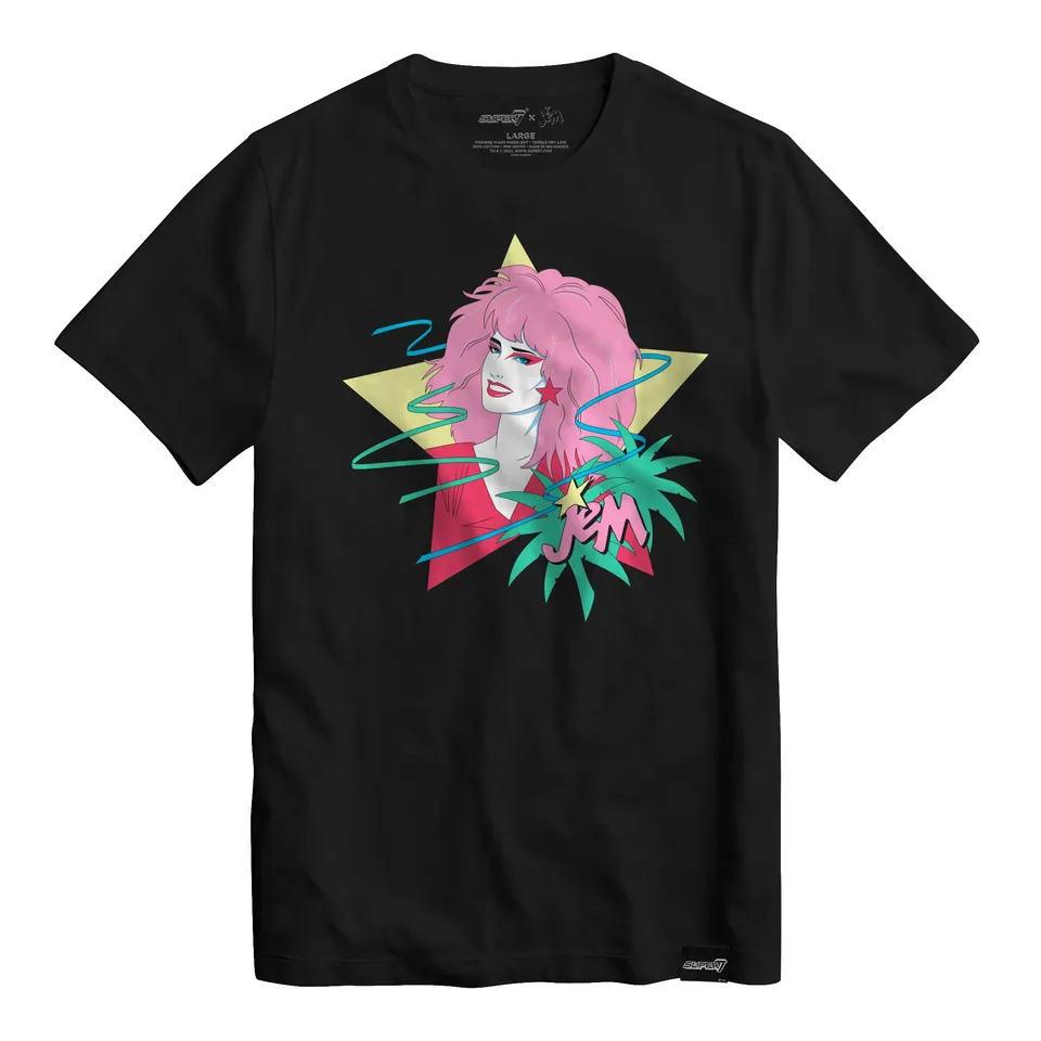 Super7 Jem Portrait Star tricou negru bumbac