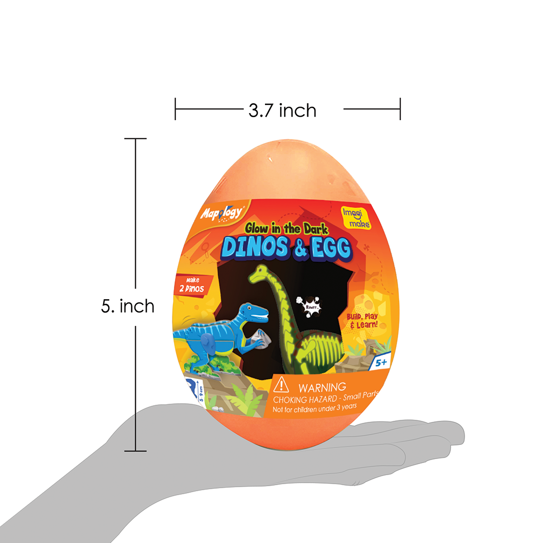 Imagimake Dino & Egg Orange jucarie dinozauri fosforescenti