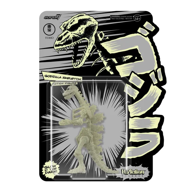 Super7 Toho Godzilla Skeleton figurină glow verde