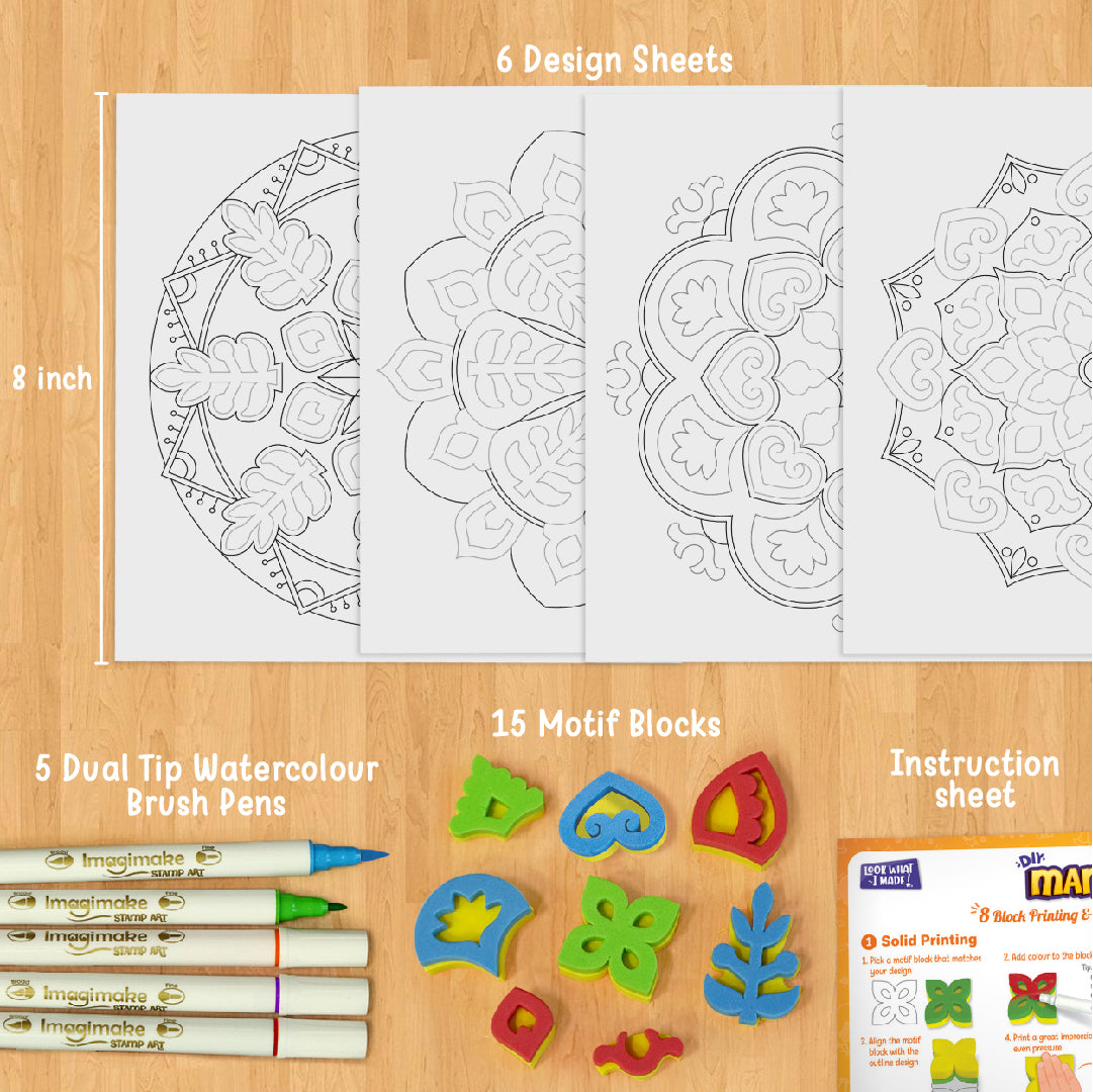 Imagimake Mandala Art Kit set pictura 6 proiecte