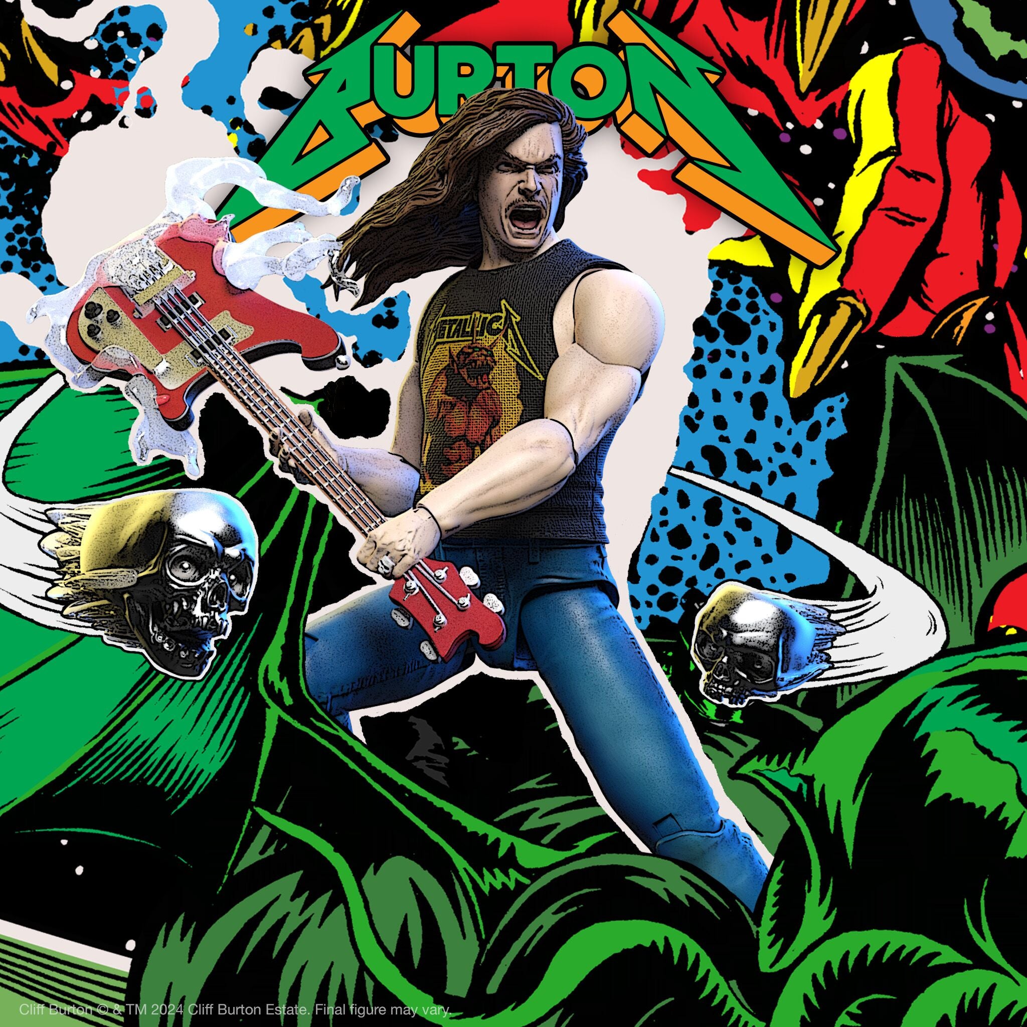 Super7 Ultimates Cliff Burton figurina 18 cm Superhero Poster