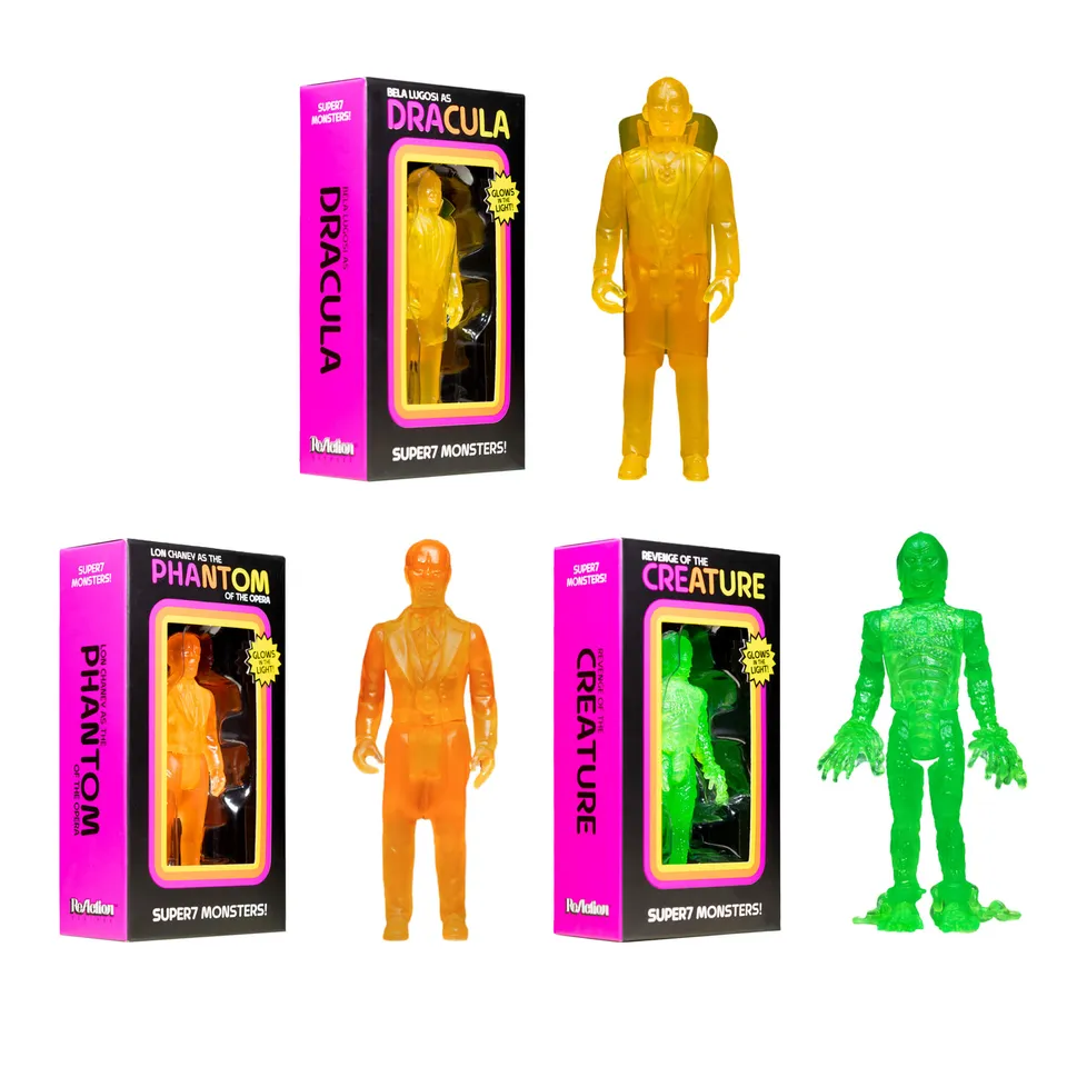 Super7 Universal Monsters Luminators figurine set fosforescent