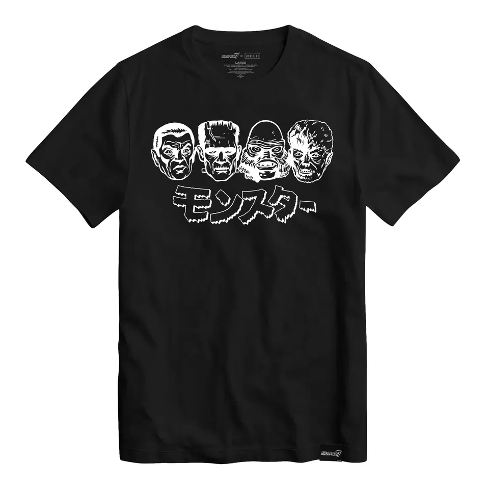 Super7 Monsters tricou negru fosforescent bumbac