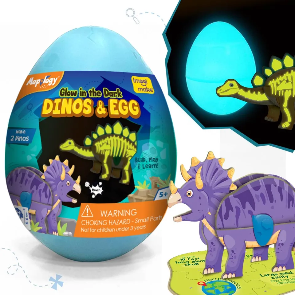 Imagimake Dino & Egg Blue jucărie fosforescentă 7+ ani