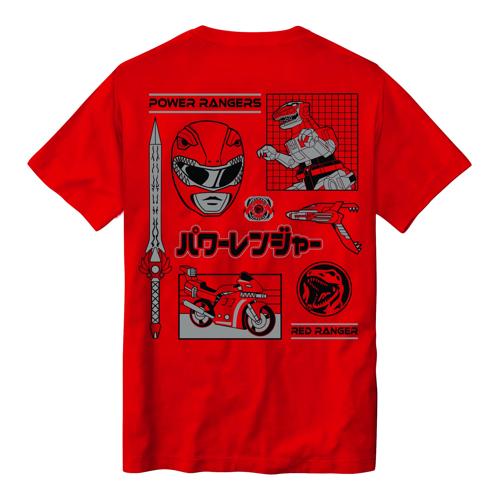 Super7 Power Rangers Red Ranger Dino tricou roșu