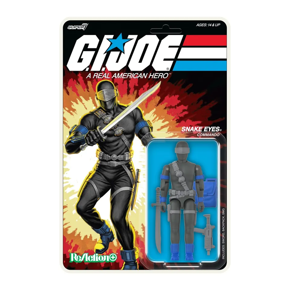 Super7 G.I. Joe ReAction+ Snake Eyes figurina comic 9,5 cm