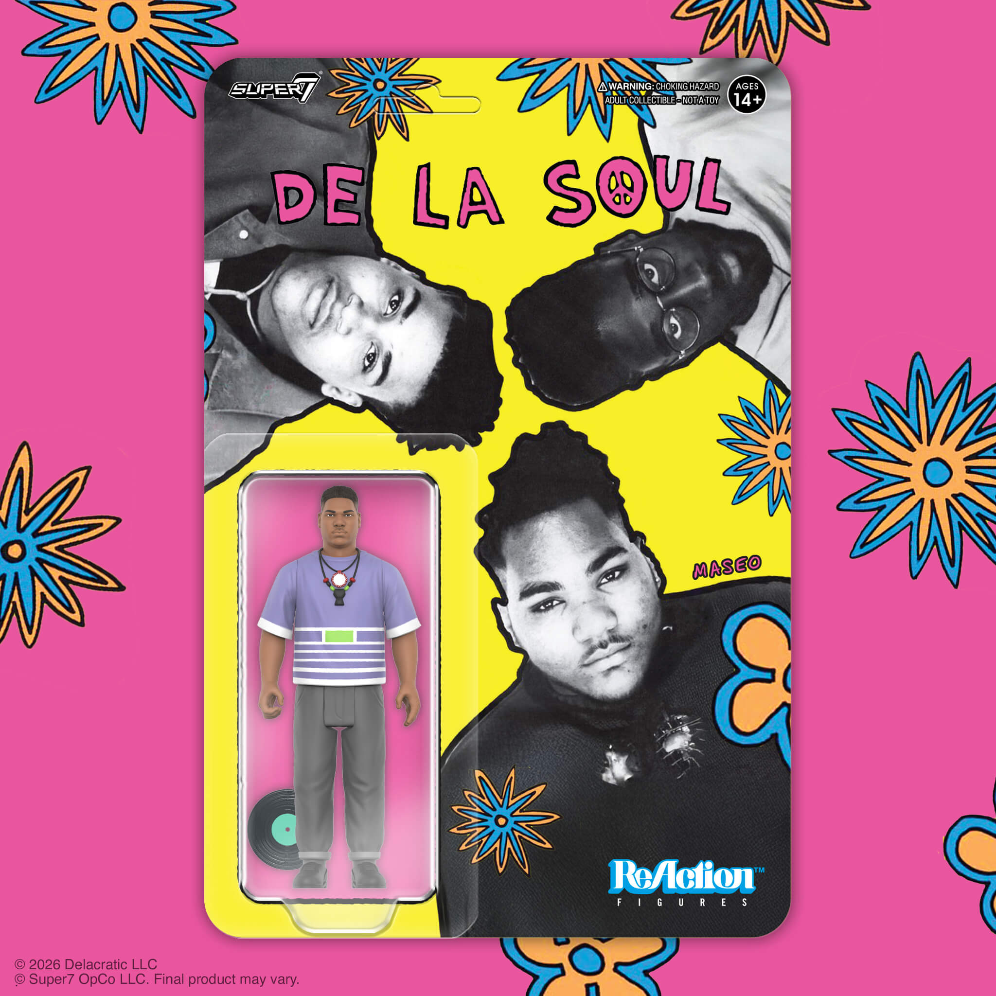 Super7 De La Soul ReAction Maseo figurina 9,5 cm cu disc