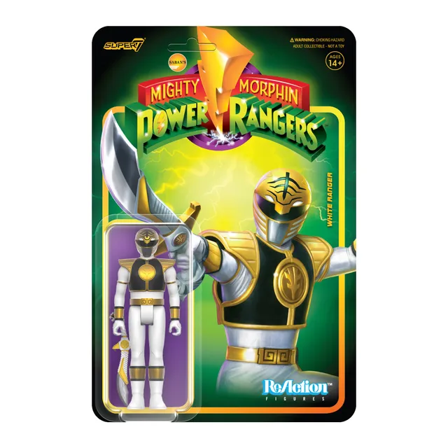 Super7 Power Rangers White Ranger figurina metalizata