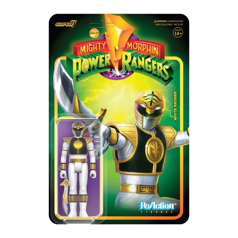 Super7 Power Rangers White Ranger figurina metalizata