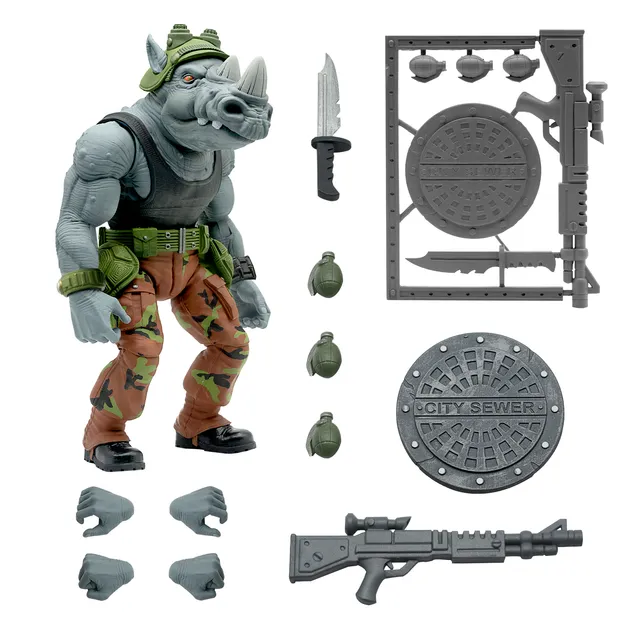 Super7 TMNT Ultimates Wave 3 Rocksteady figurina articulata 20cm