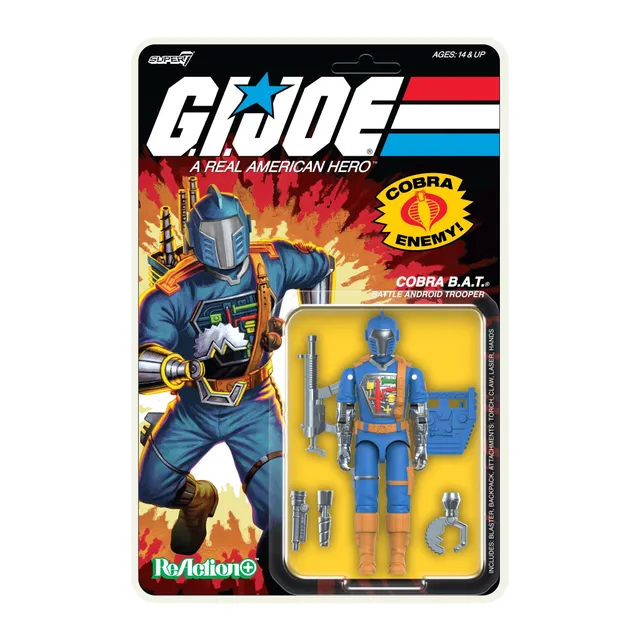 Super7 G.I. Joe ReAction+ Cobra B.A.T. Comic Blue figurina