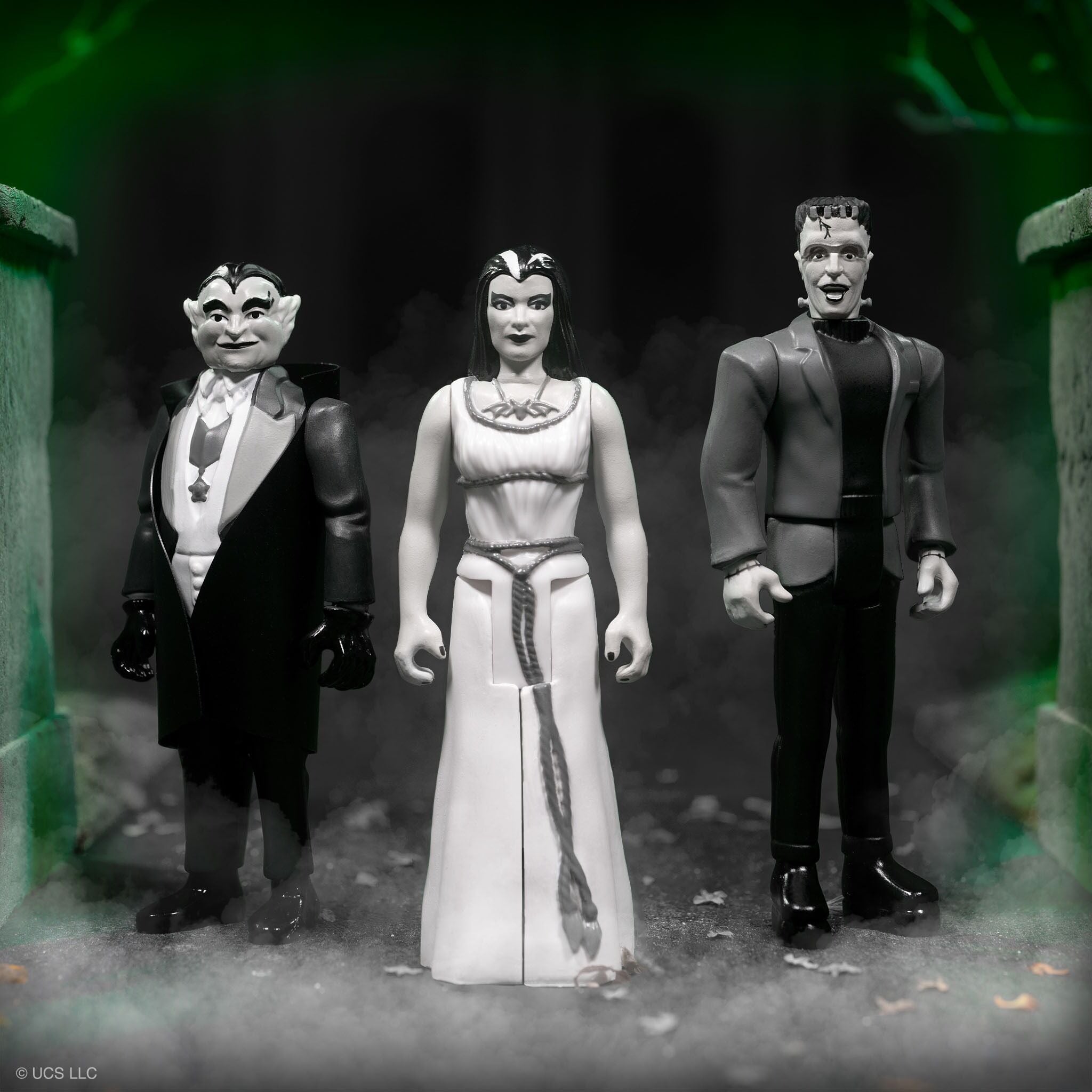 Super7 Munsters ReAction Wave 2 Grayscale set 3 figurine