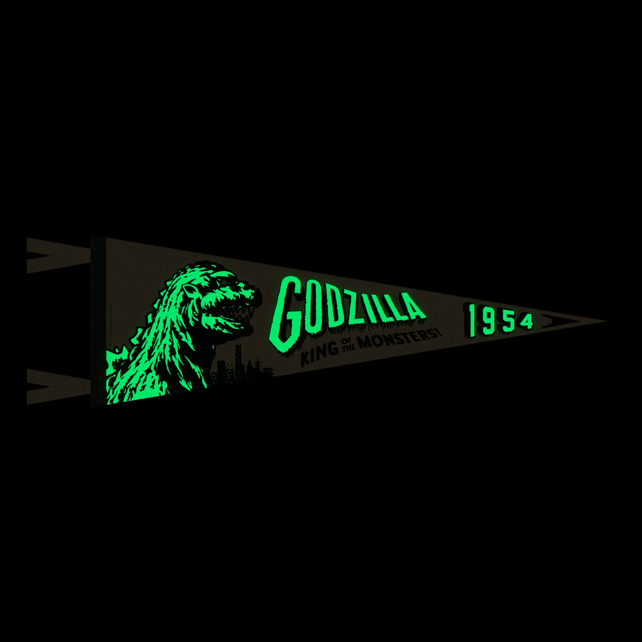 Super7 Toho Godzilla 54 fanion fosforescent 18x53 cm