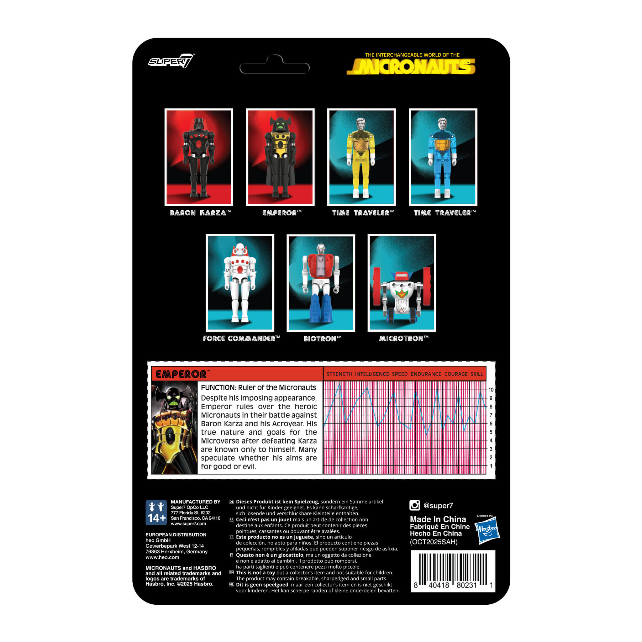 Super7 Micronauts ReAction+ Emperor figurina 10 cm pelerina