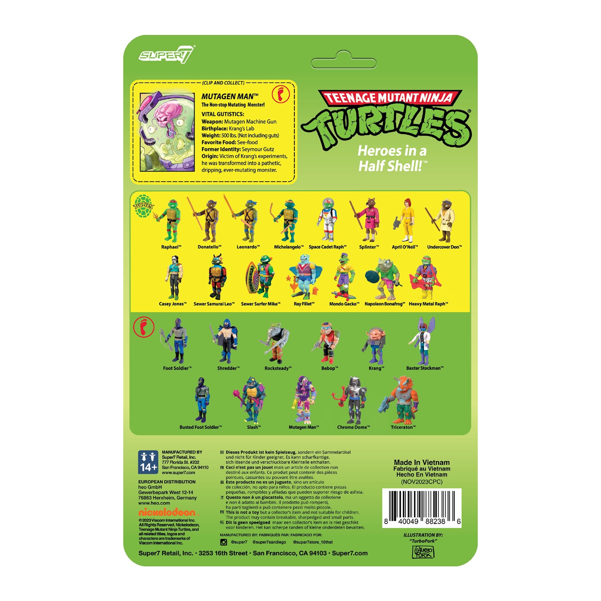 Super7 ReAction Mutagen Man figurina fosforescenta