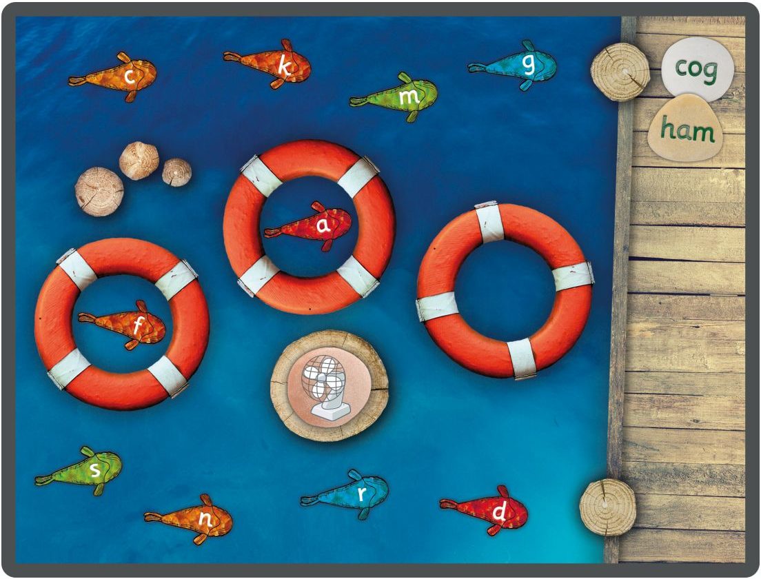 Yellow Door Final Sounds Fish aplicatie fonetica sunete finale CVC