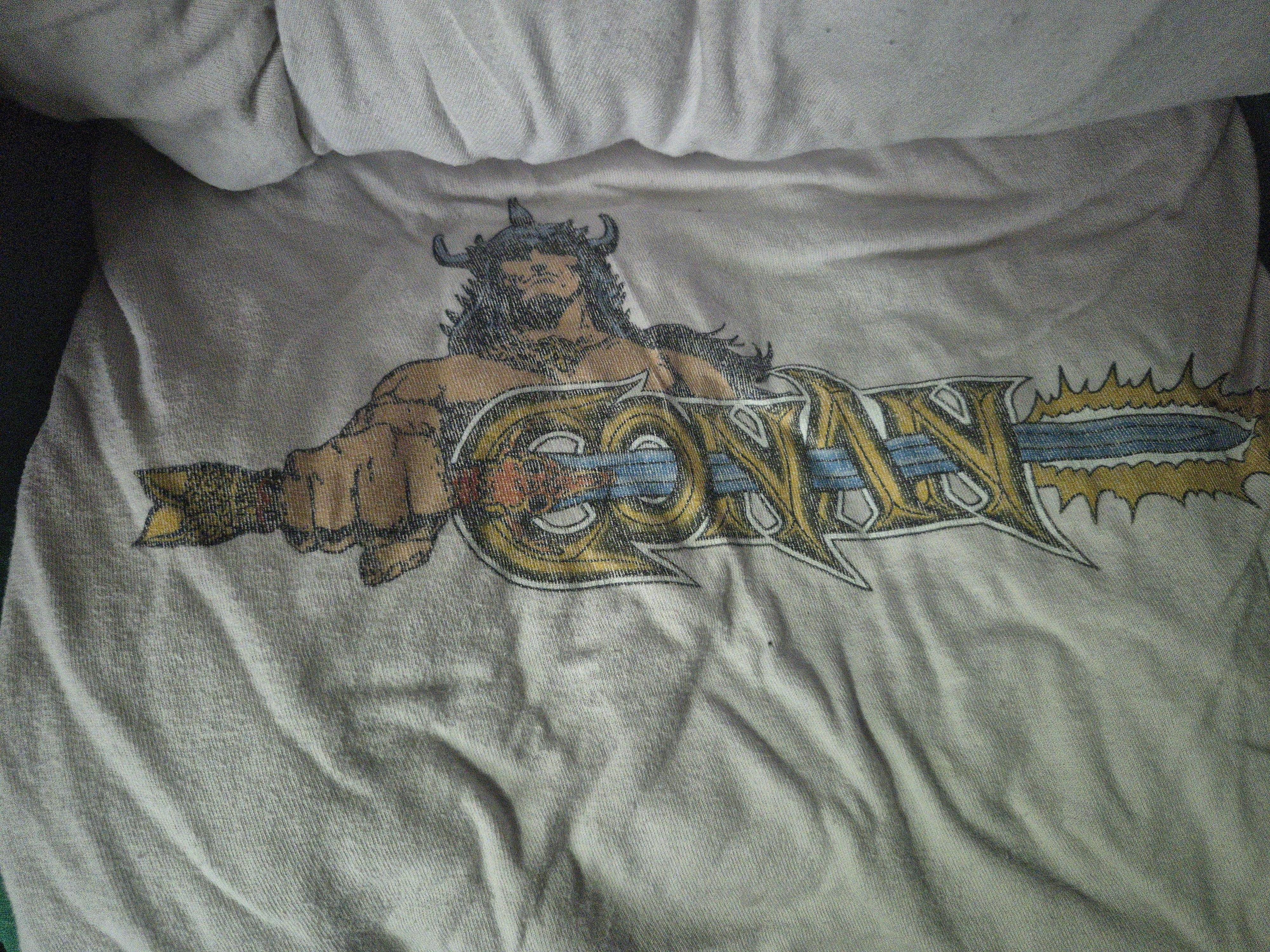 Super7 Conan Comic Logo tricou alb cu chenare negre