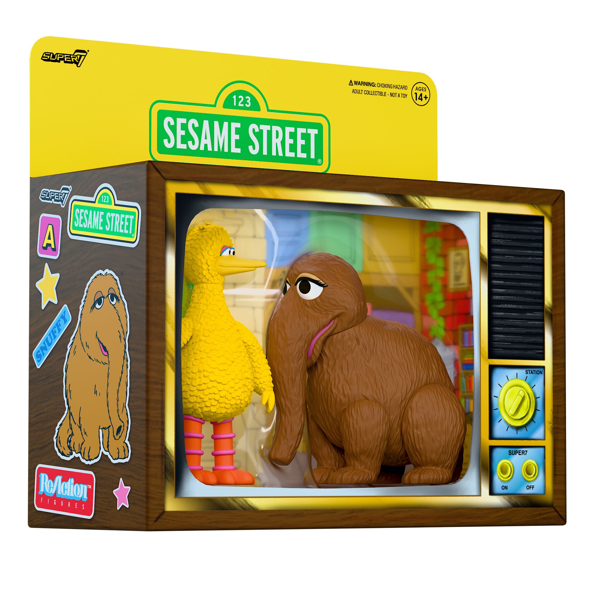 Super7 ReAction Big Bird Snuffleupagus set 2 figurine