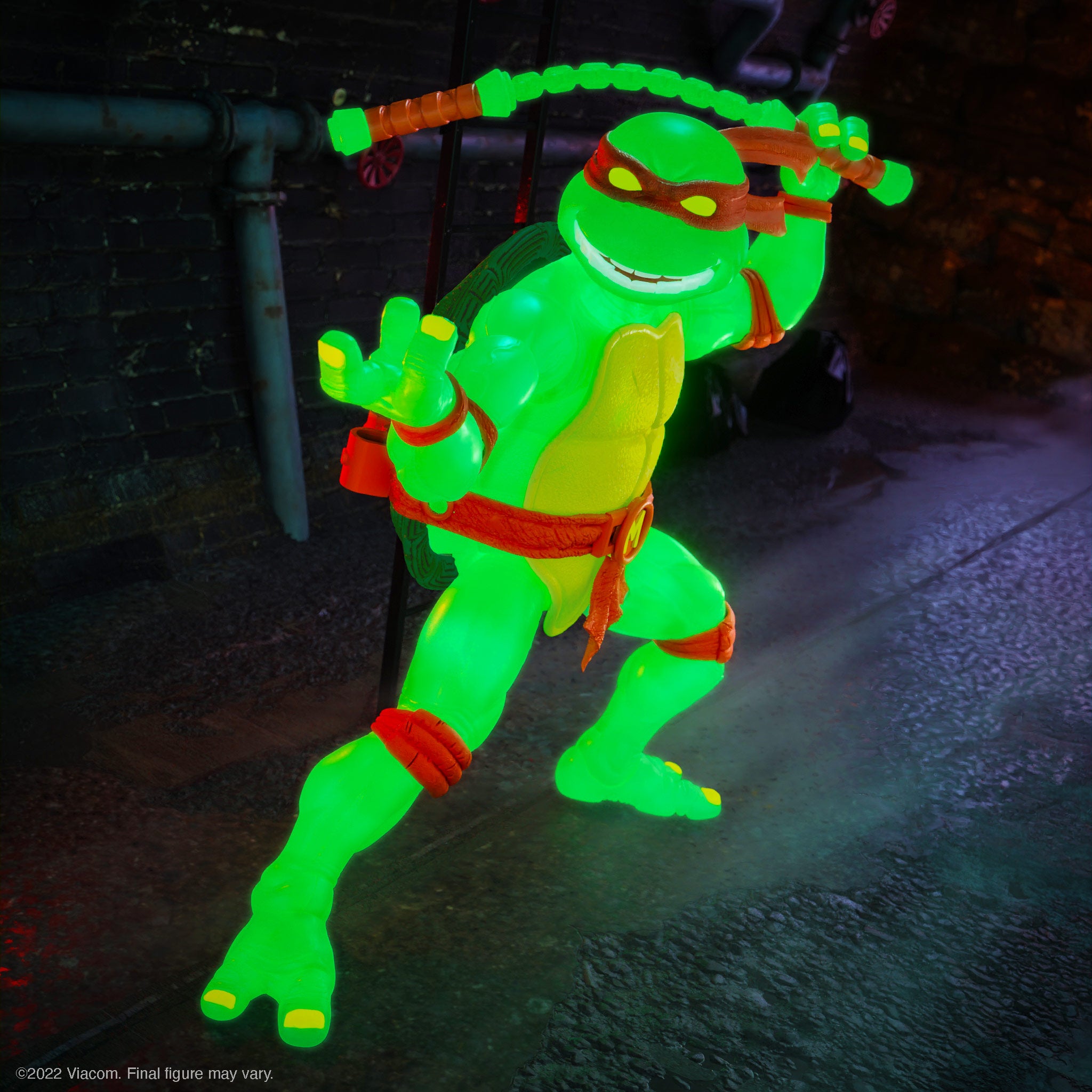 Super7 TMNT Ultimates Michelangelo figurina fosforescenta