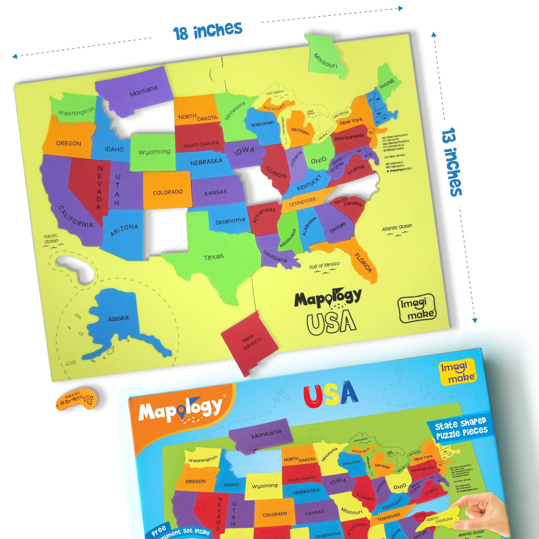 Imagimake Mapology USA puzzle harta 44 state 4 ani+