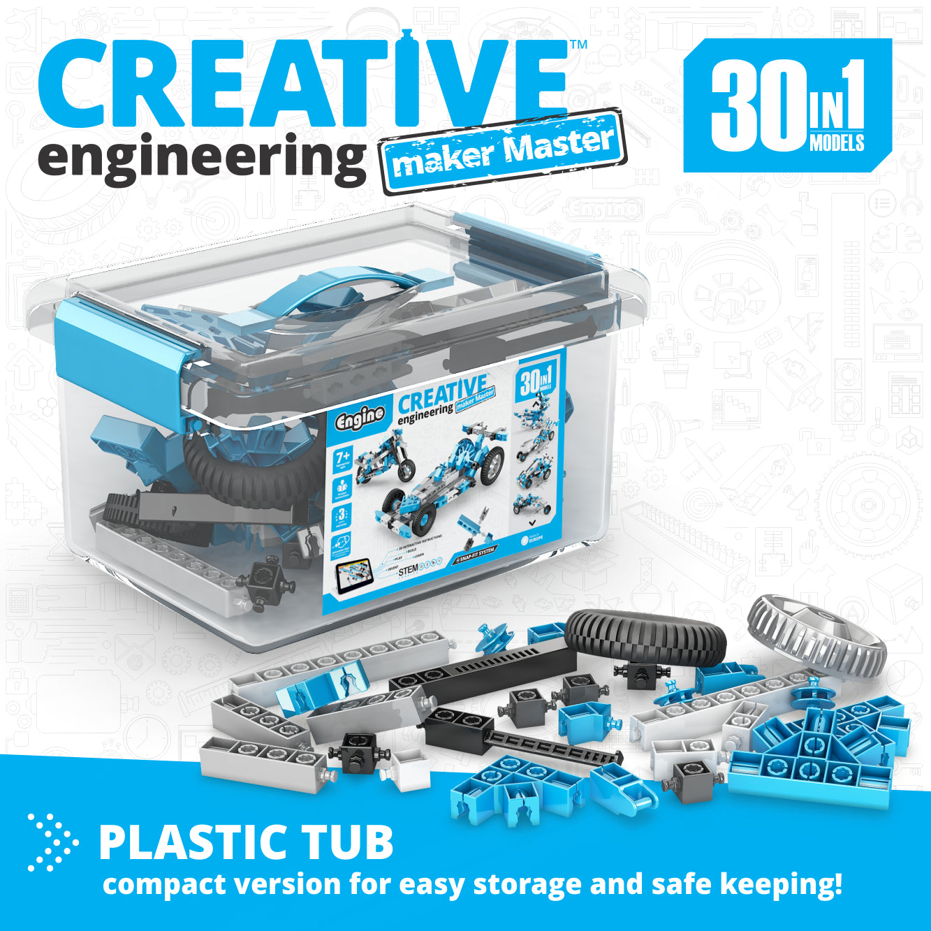 Engino Creative Engineering Maker Master set construcție 30 în 1 209 piese