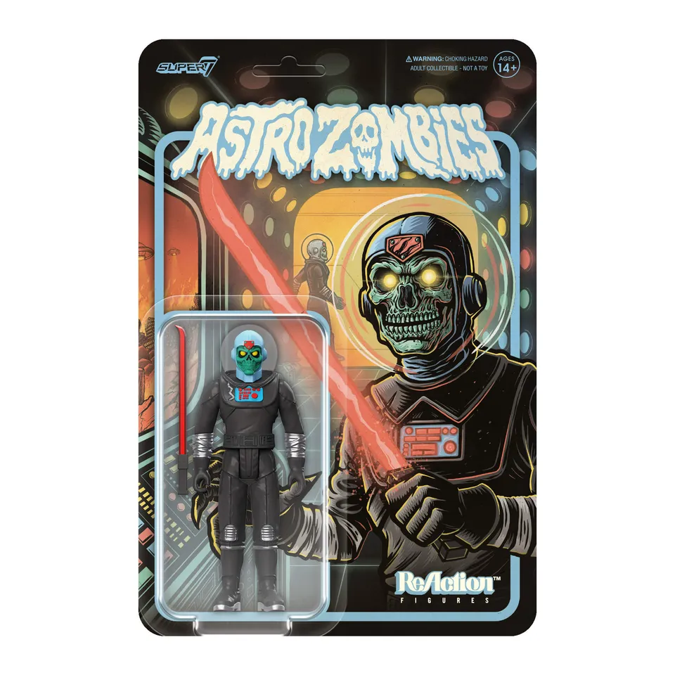 Super7 ReAction Astro Zombie negru-argintiu figurina 9,5 cm