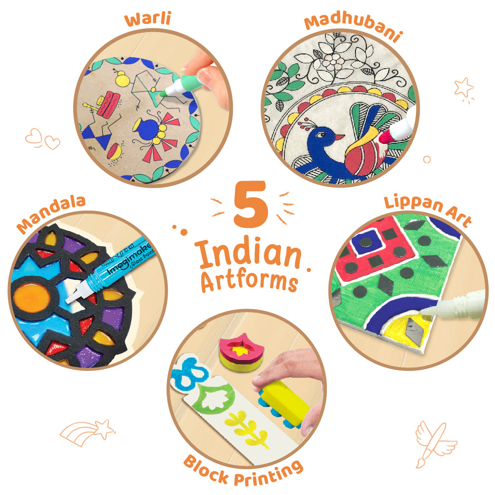Imagimake Indian Art Combo set pictura 32 proiecte 8-12 ani