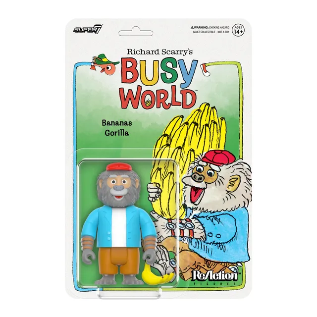 Super7 Richard Scarry Bananas Gorilla figurina 9,5 cm