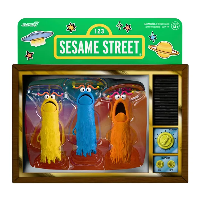 Super7 ReAction Sesame Street Yip Yip Martians set 3 figurine
