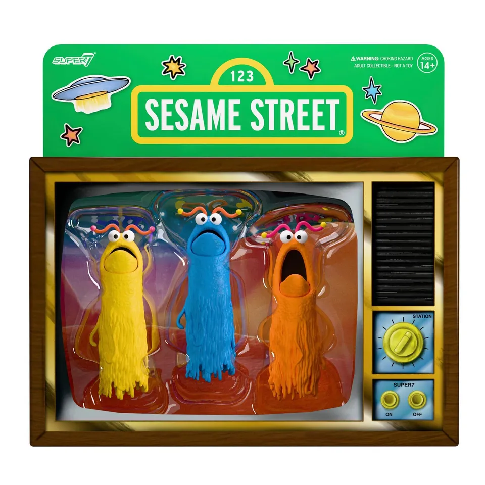 Super7 ReAction Sesame Street Yip Yip Martians set 3 figurine