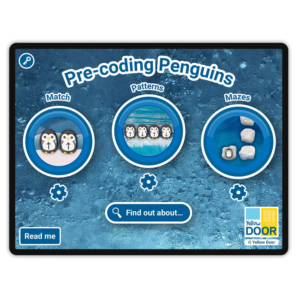 Yellow Door Pre-coding Penguins aplicatie labirinturi tipare