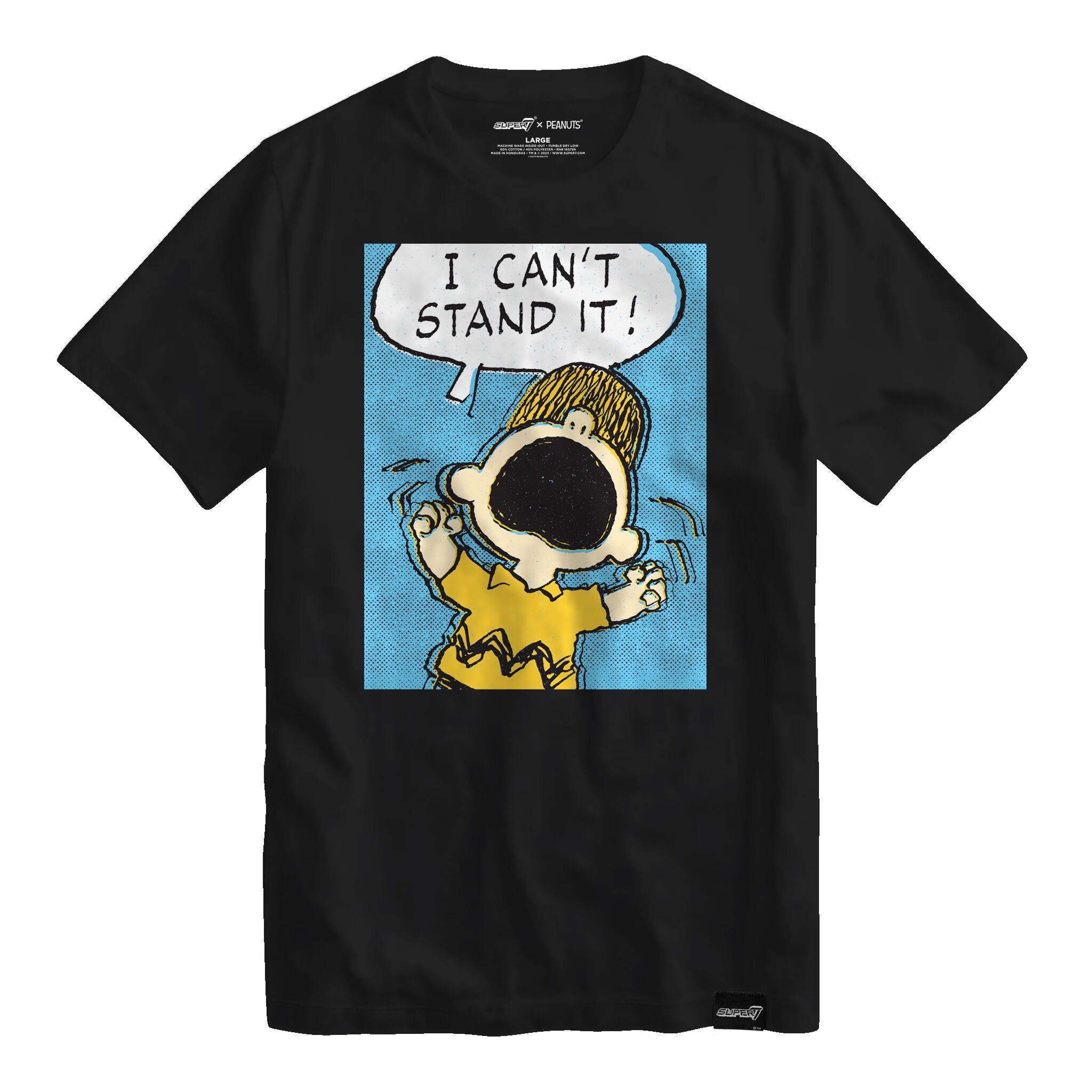 Super7 Peanuts Angry Charlie Brown tricou bumbac negru