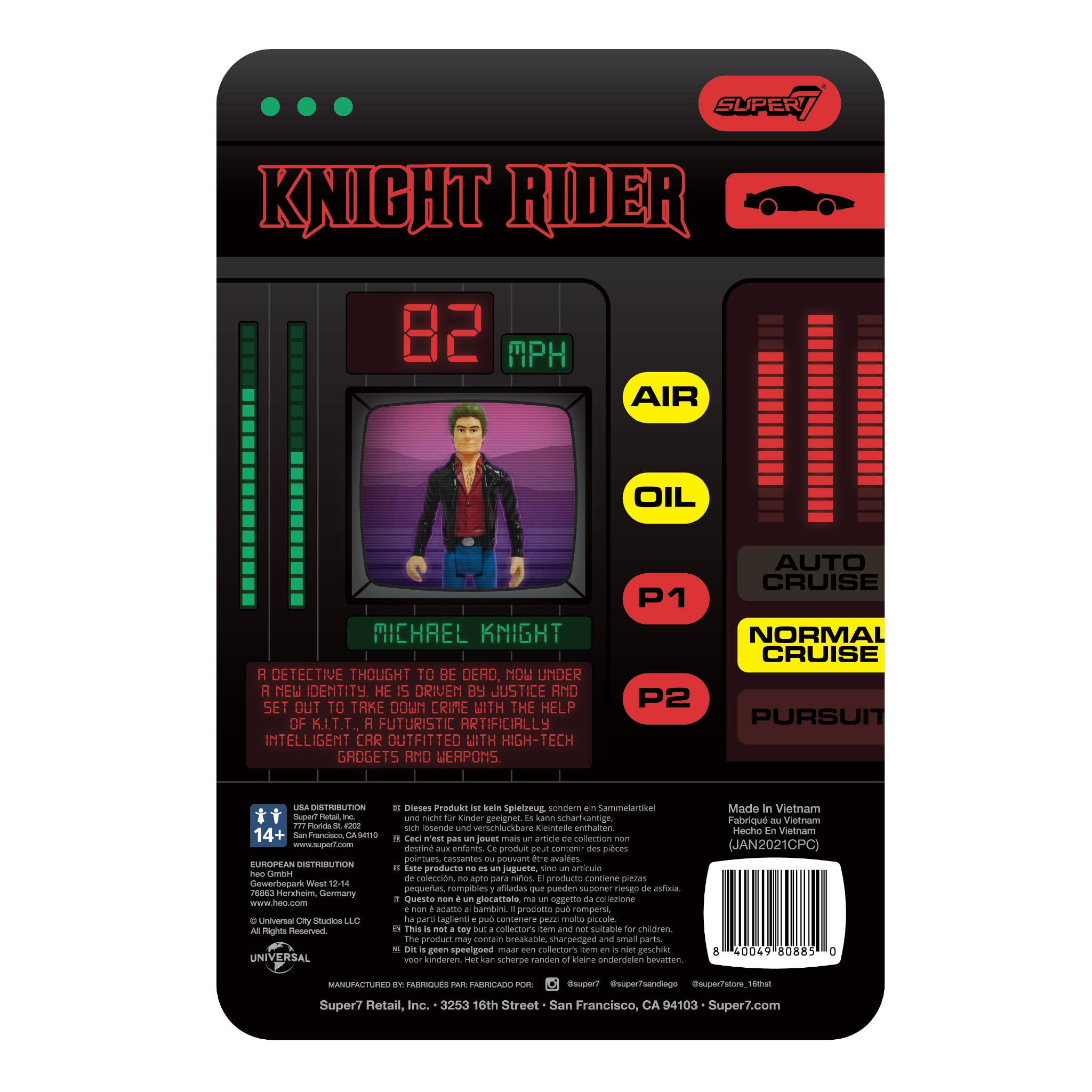 Super7 Knight Rider ReAction Michael Knight figurină 9,5 cm