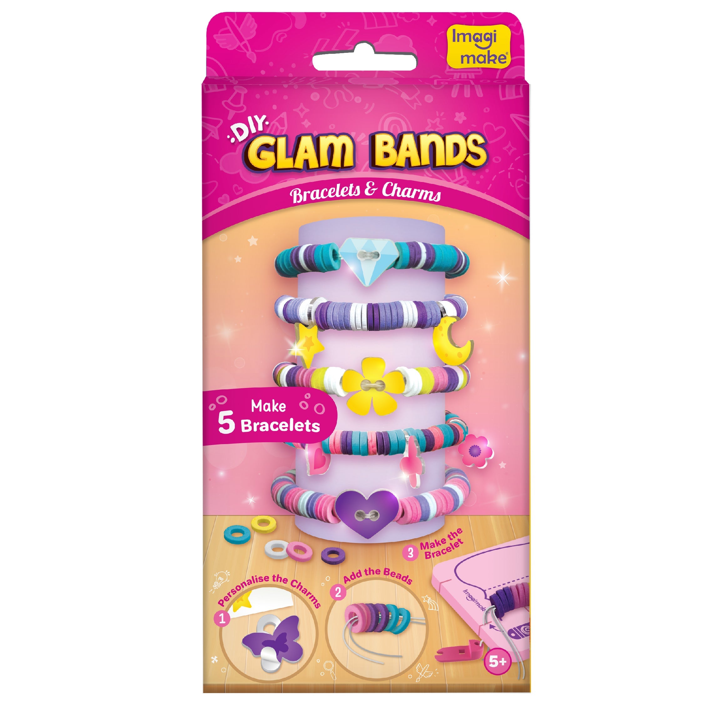 Imagimake Glam Bands set bratari copii cu charmuri