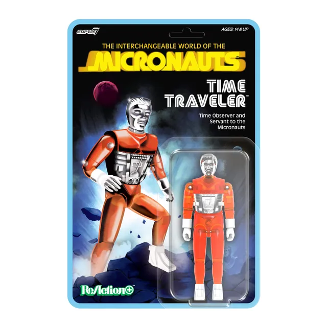 Super7 Micronauts ReAction+ Time Traveler figurina portocaliu
