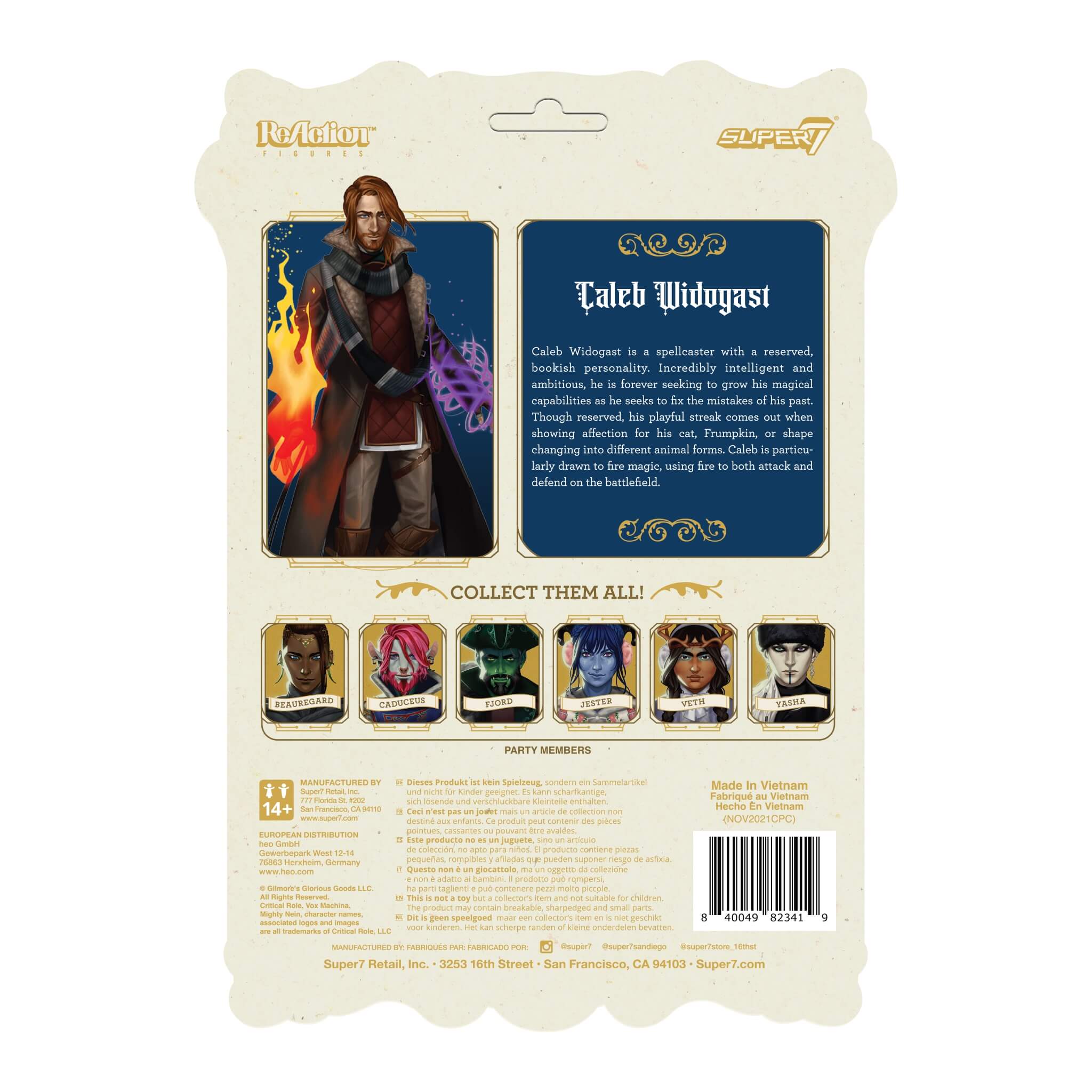 Super7 Critical Role ReAction W1 Caleb Widogast figurina 9 cm