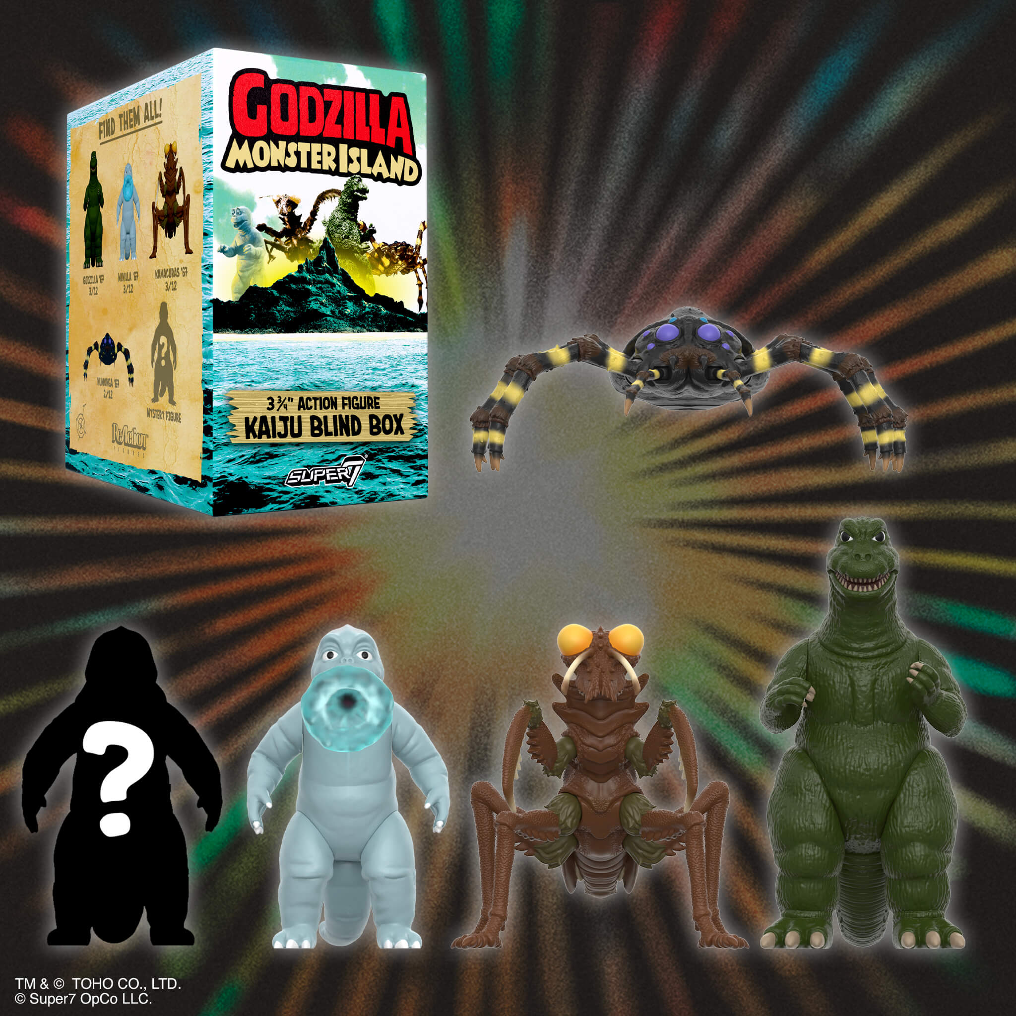 Super7 Toho Showa Monster Island figurine surpriza 12 buc