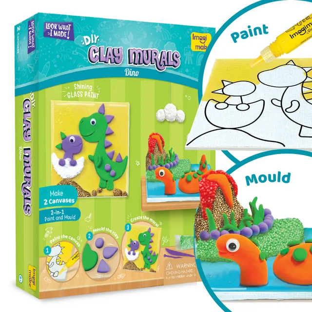 Imagimake Clay Murals Dino set pictura lut dinozauri