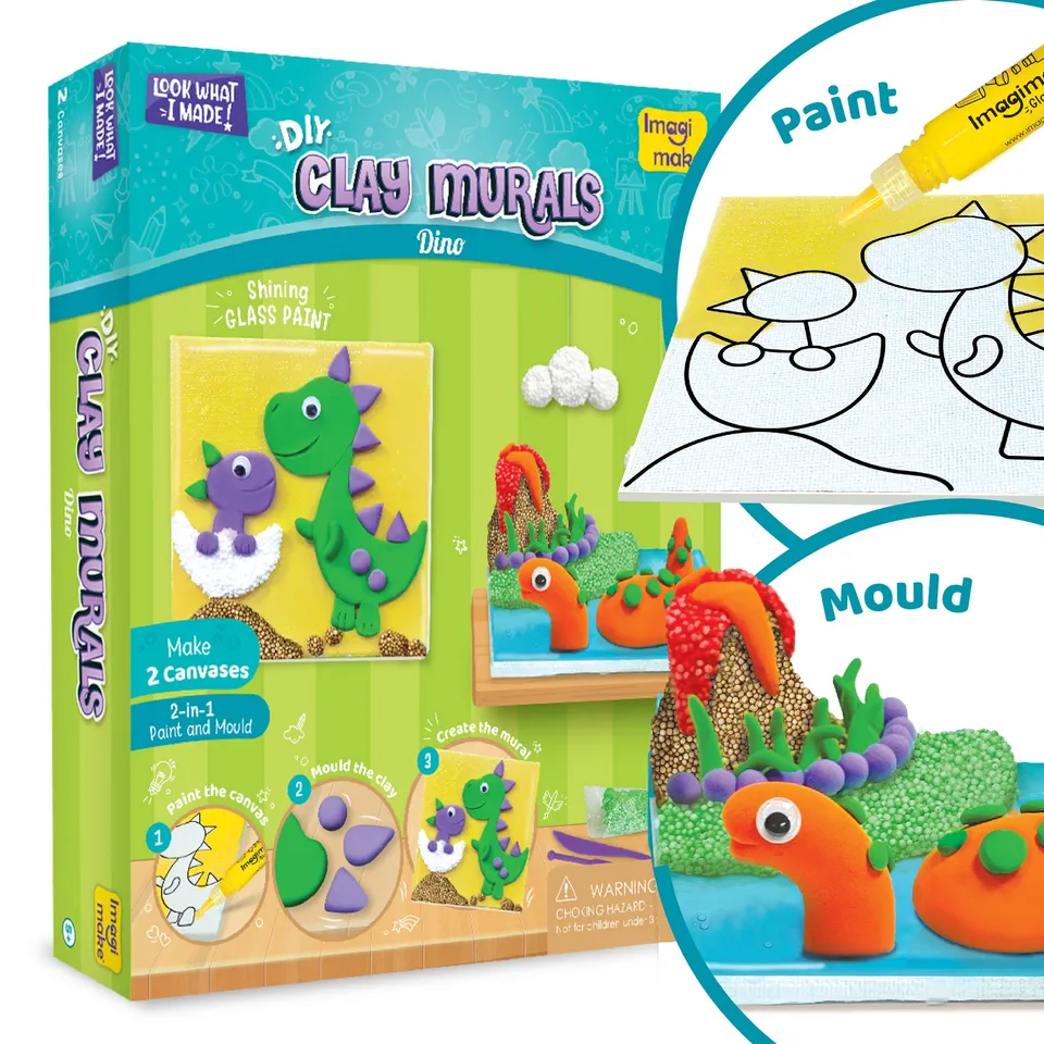 Imagimake Clay Murals Dino set pictura lut dinozauri