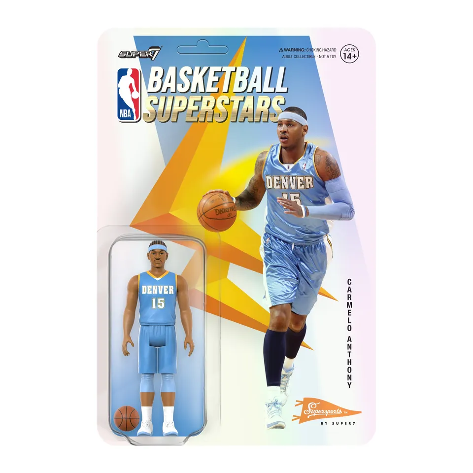 Super7 NBA Hardwood Classics W1 Carmelo Anthony Nuggets figură Blue