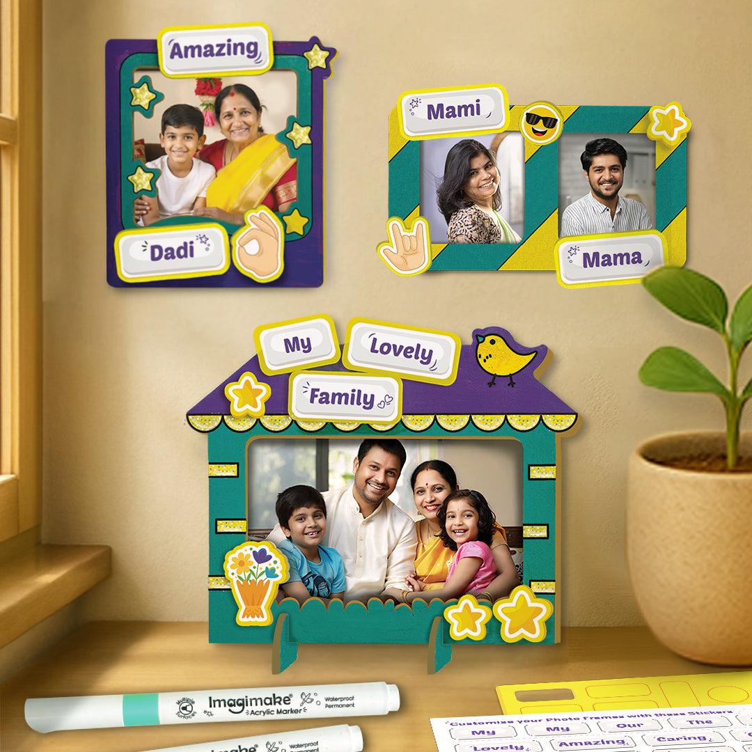 Imagimake DIY Wood Art Photo Frame set rame lemn