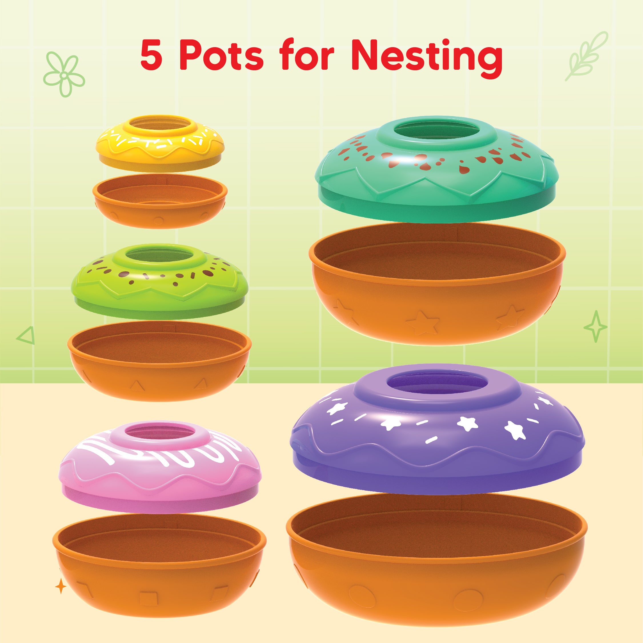 Imagimake Leaps Bounds Nesting Doughnuts jucarie 5 cuiburi