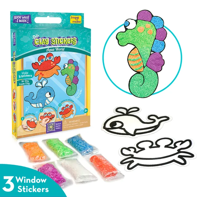 Imagimake Clay Stickers Aqua World set plastilina 6 culori