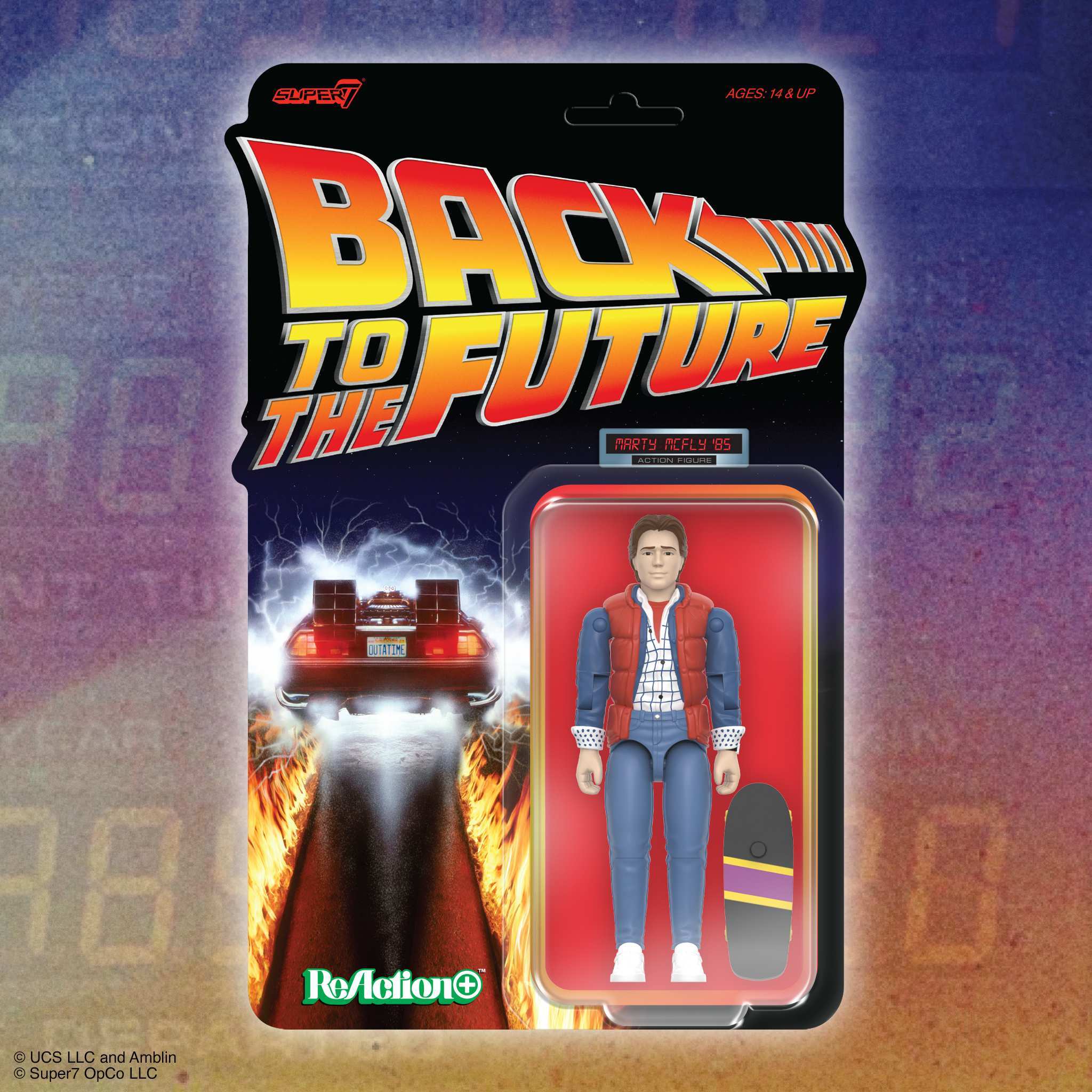 Super7 Marty McFly 85 figurina ReAction+ skateboard