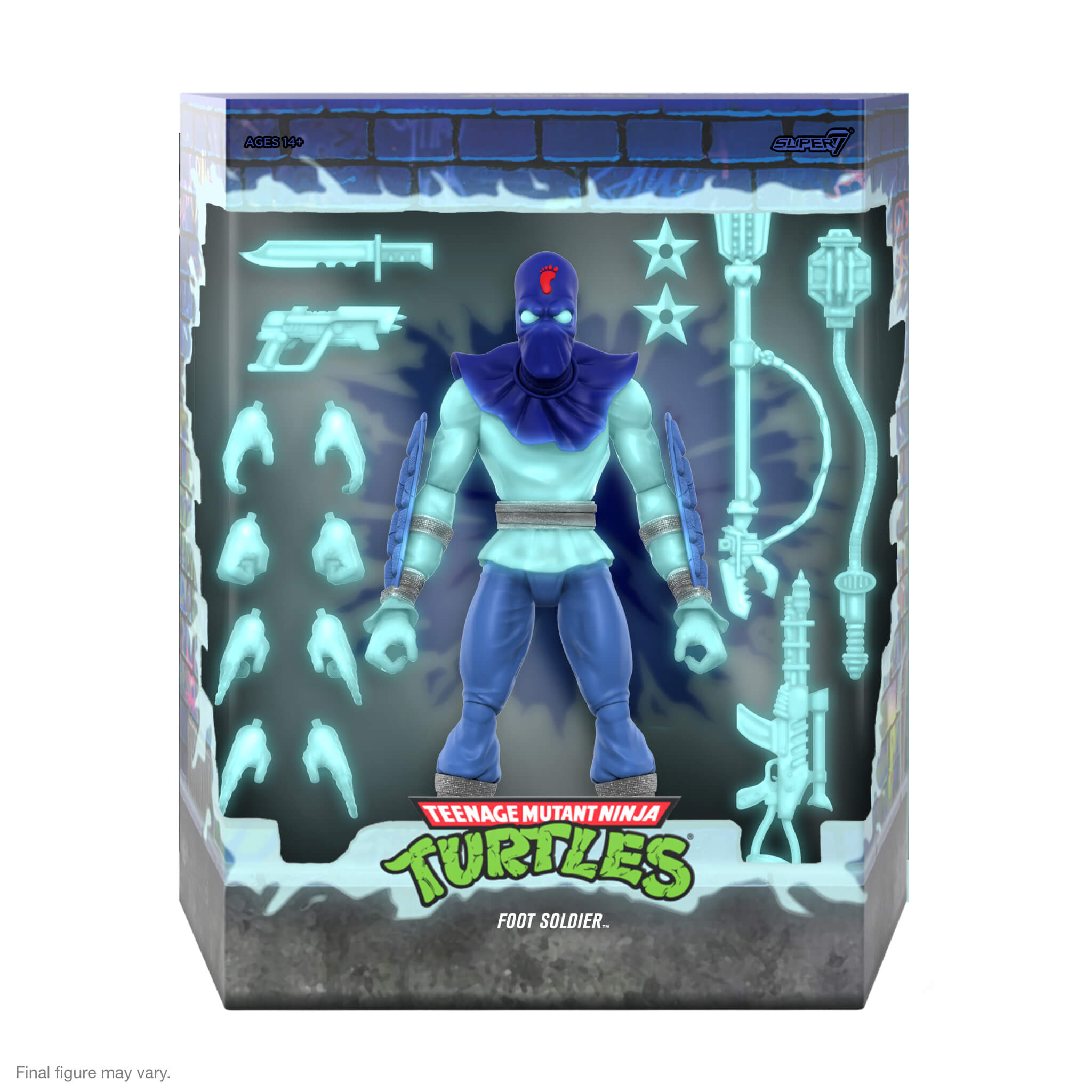 Super7 TMNT Ultimates Foot Soldier Glow figurina 18 cm fosforescenta
