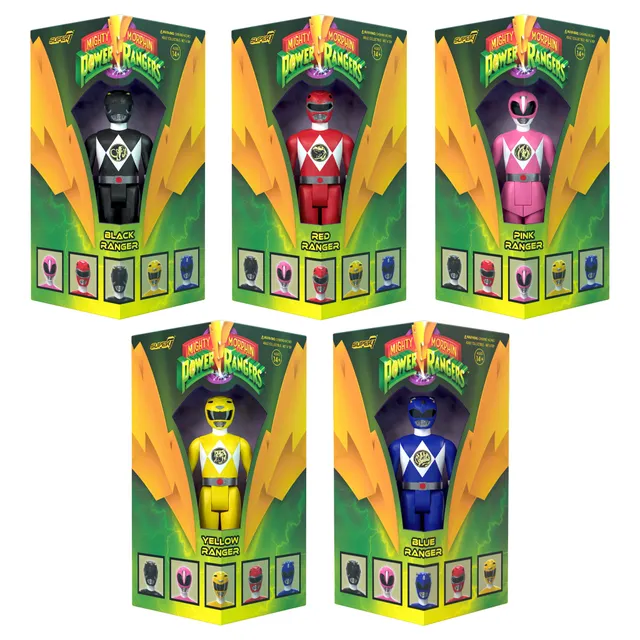 Super7 Power Rangers ReAction set 5 figurine cutie triunghi