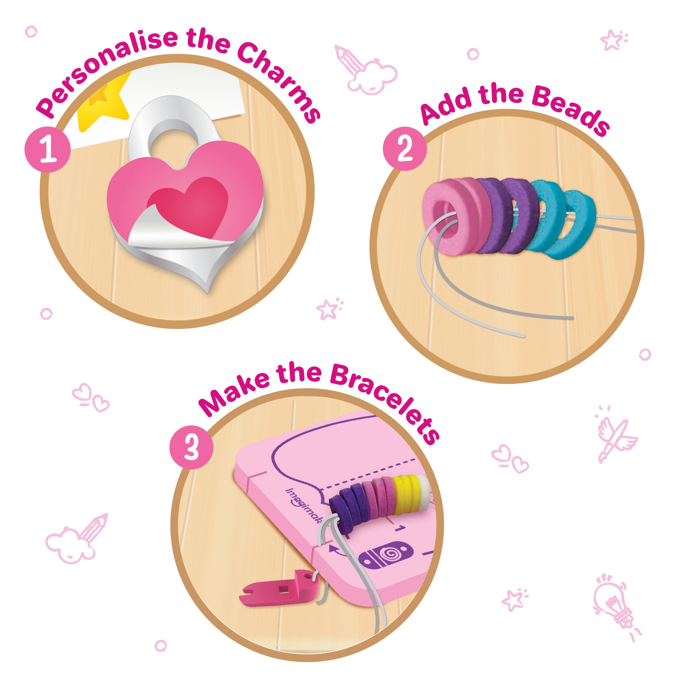 Imagimake Glam Bands set bratari 6 kituri 5 ani+