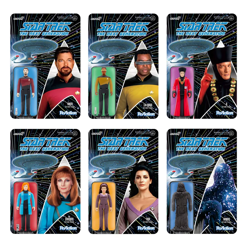 Super7 Star Trek TNG set 6 figurine Wave 2 Next Generation