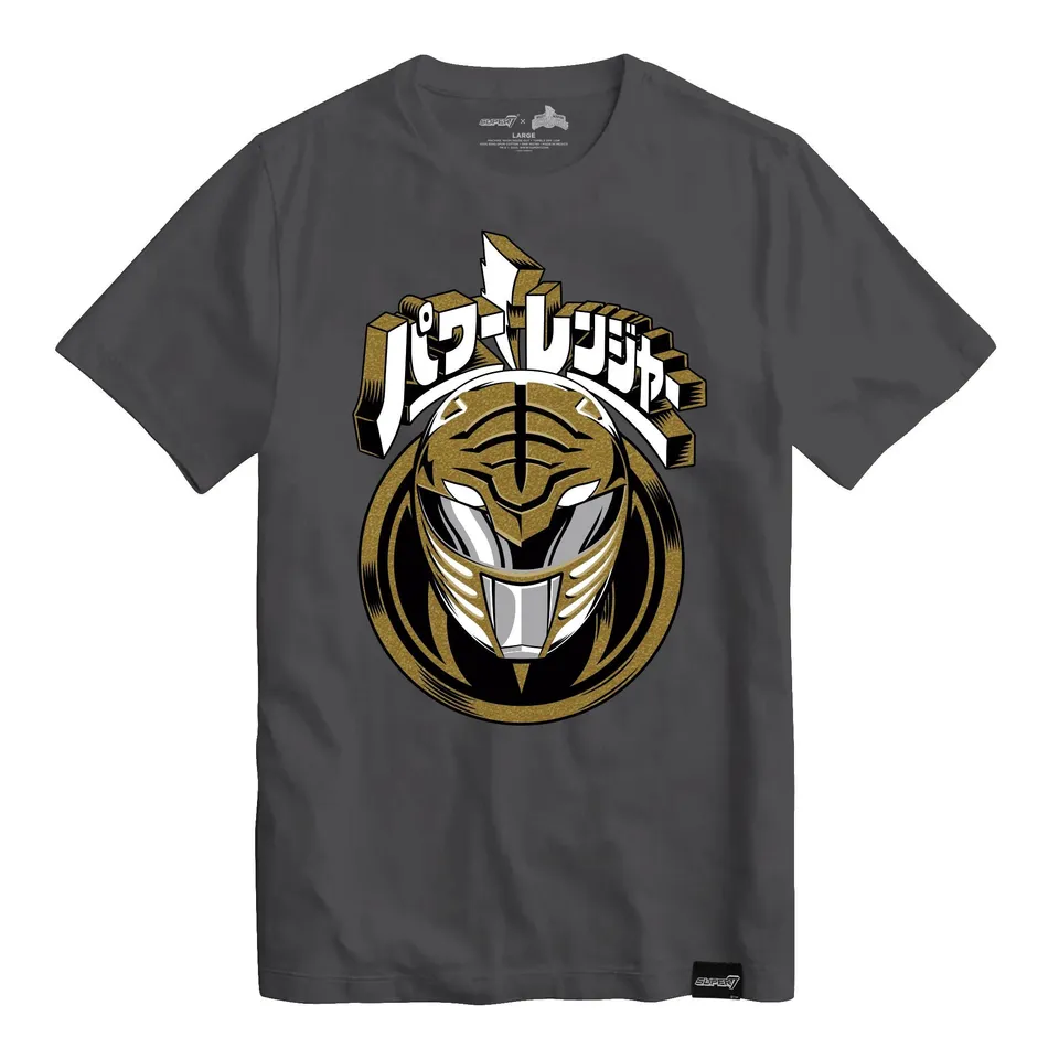 Super7 Power Rangers White Ranger Helmet tricou gri