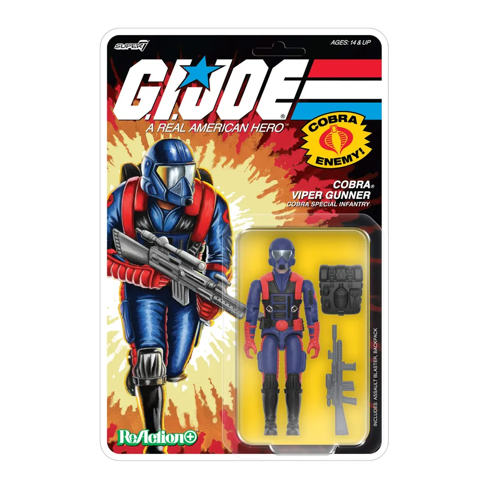 Super7 G.I. Joe ReAction+ Wave 09 Cobra Viper Gunner figurina